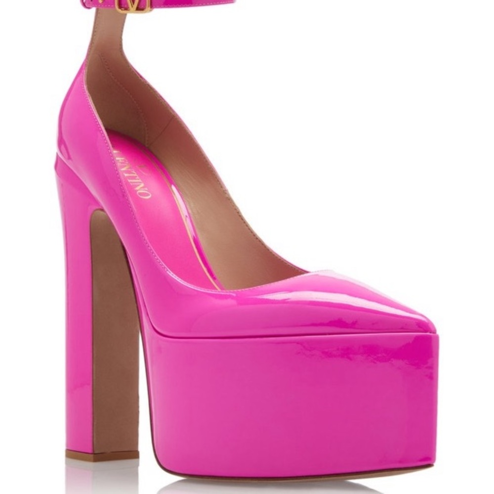 Valentino Garavani Tan Go Patent Leather Platform